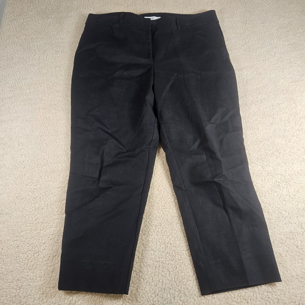 Loft The Curvy Riviera Pant Women 14 Black Cropped Slim Career Officecore